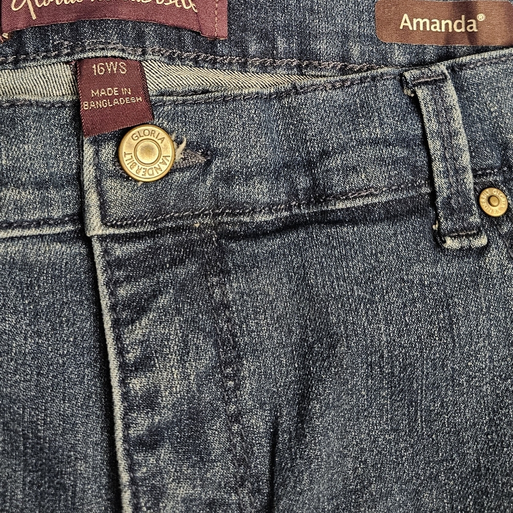 Women's Gloria Vanderbilt Amanda Demin Jeans Pants Size 16W S